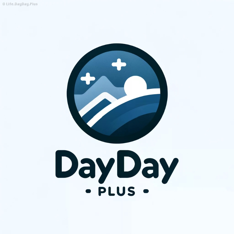 DALL·E 2024-05-25 19.53.17 - Create a simple and sleek flat logo for 'DayDay.Plus' with a blue-gray color scheme. The logo should be clean, minimalist, and convey a sense of posit